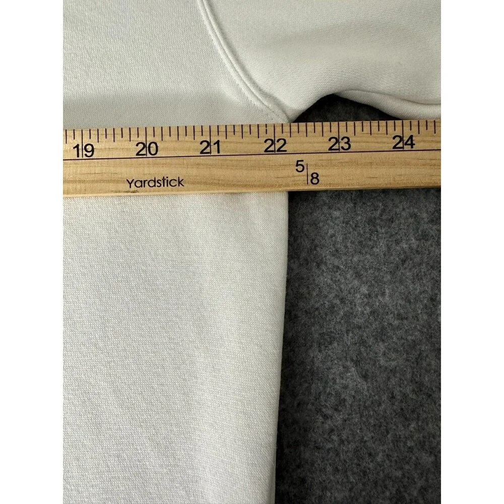 Adidas Three Stripes Crewneck Sweatshirt White Logo Fleece Pullover M Athleisure - Picture 3 of 12